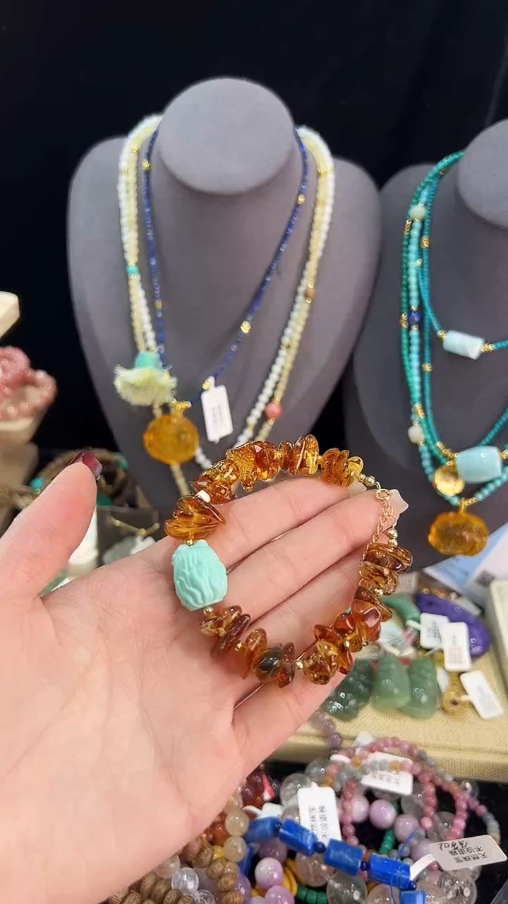 【闪购商品】琥珀（花珀）手链未镶嵌手串