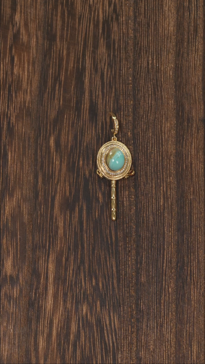 【闪购商品】绿松石挂饰18K金镶嵌1