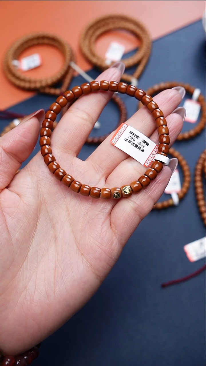 手串橄榄核老挝核尖直切单圈0.62回血