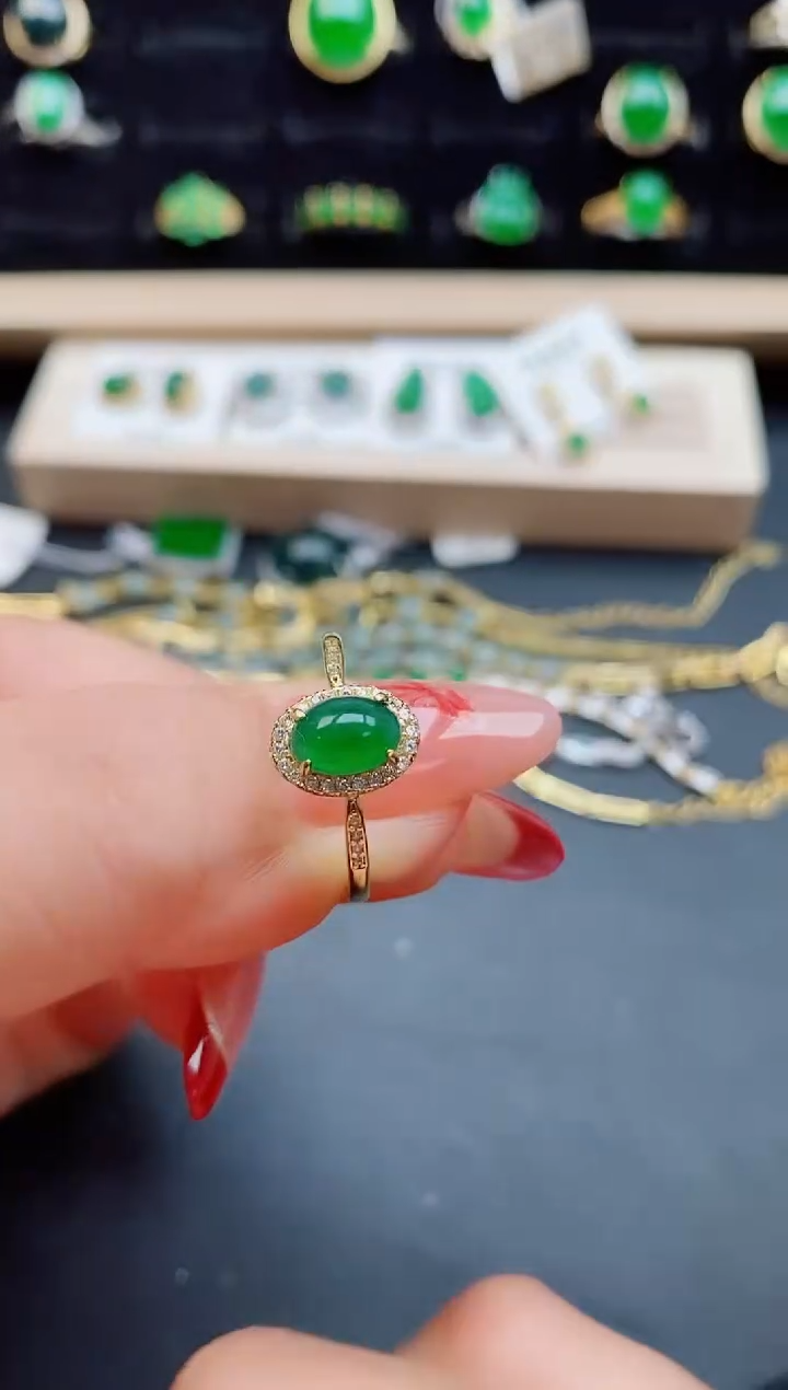 【闪购商品】翡翠戒指银S925镶嵌5085850