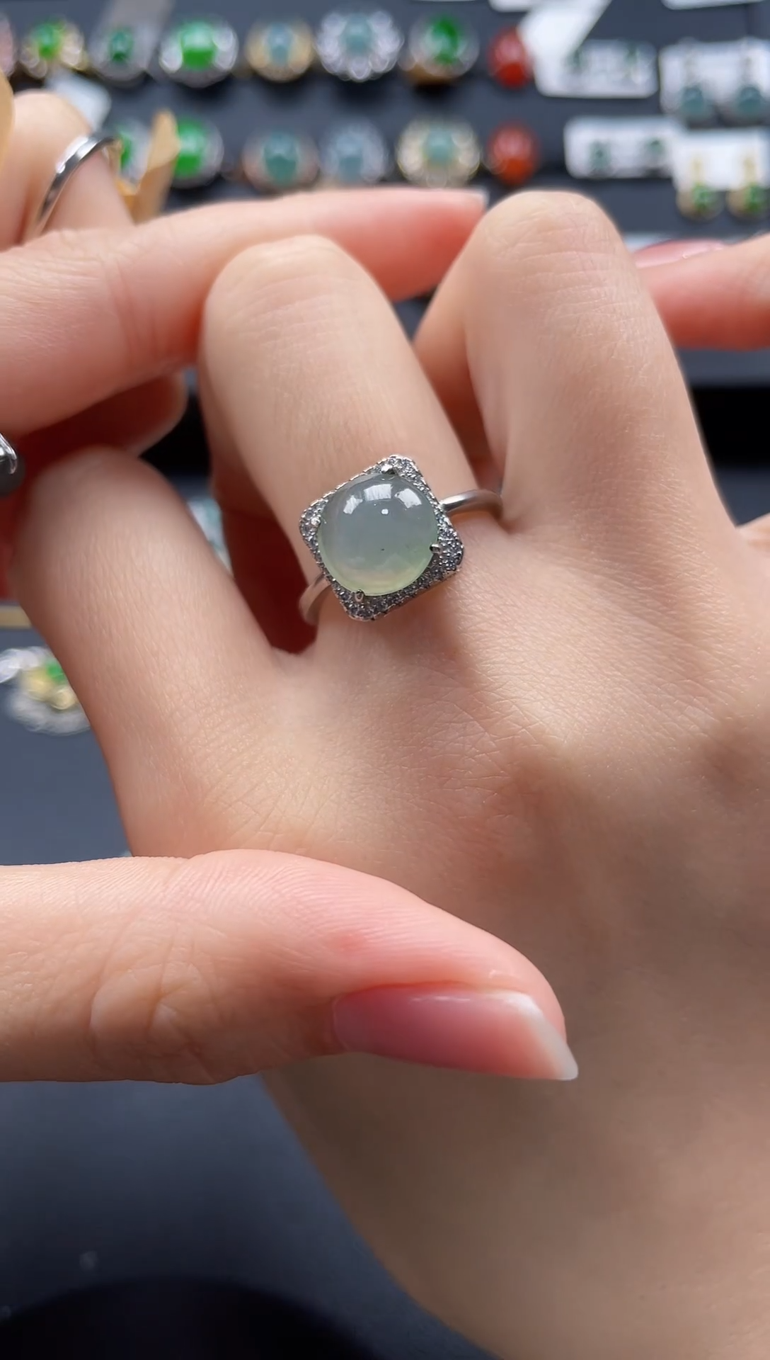 【闪购商品】翡翠戒指银S925镶嵌436534