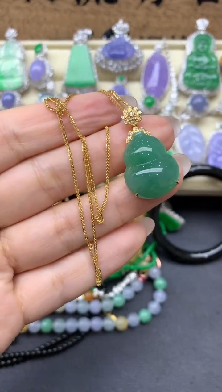 【闪购商品】翡翠颈饰18K金镶嵌497-中国好珍宝