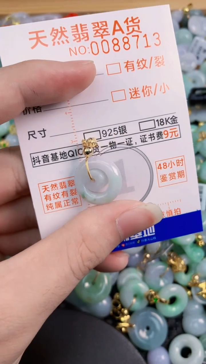 翡翠未镶嵌吊坠(不含链)         1