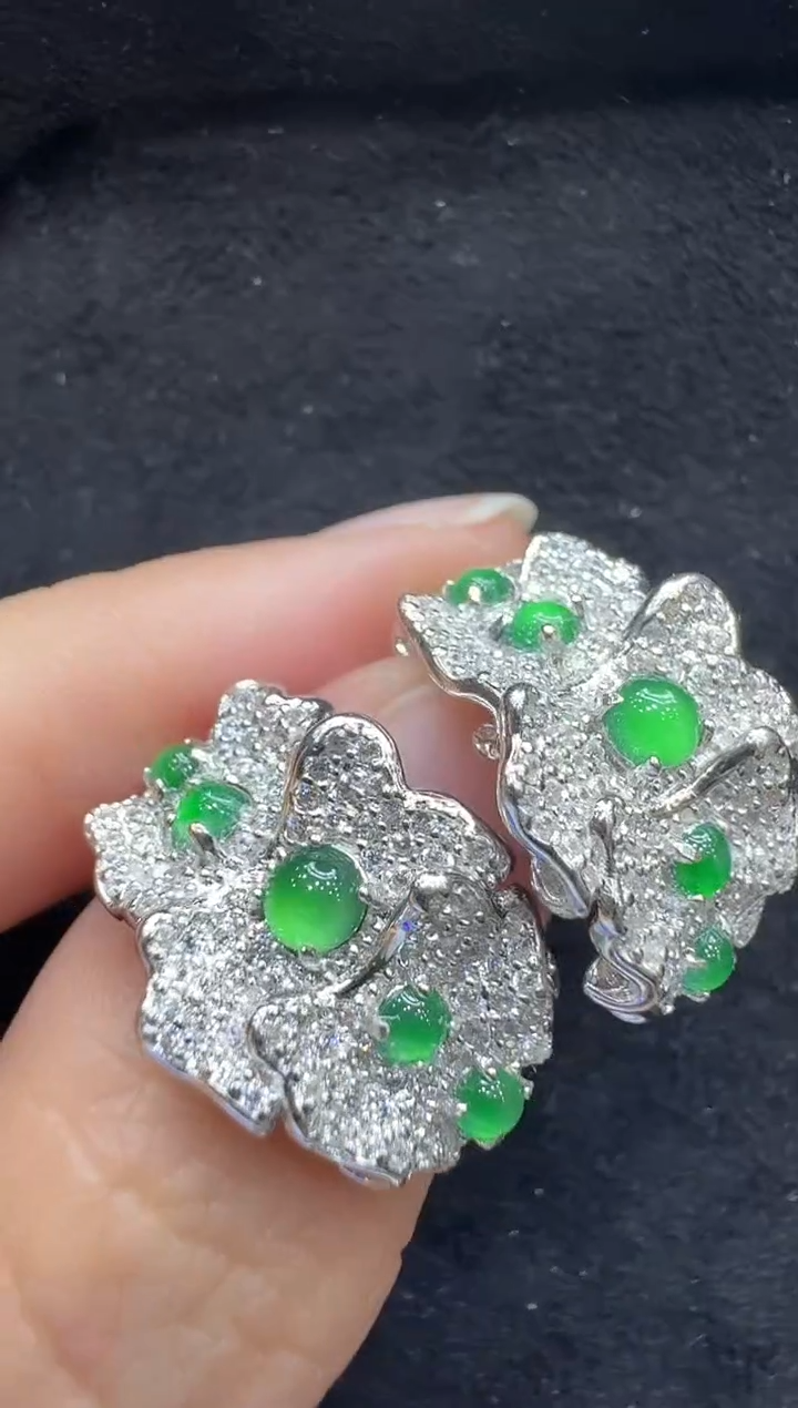 银S925镶嵌翡翠耳饰多样性团购发一件
