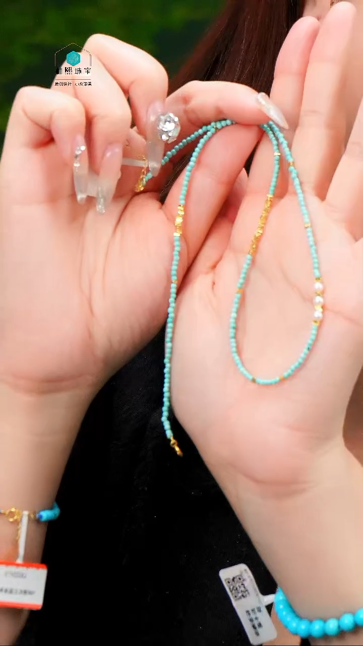 【闪购商品】绿松石项链银S925镶嵌发货一件