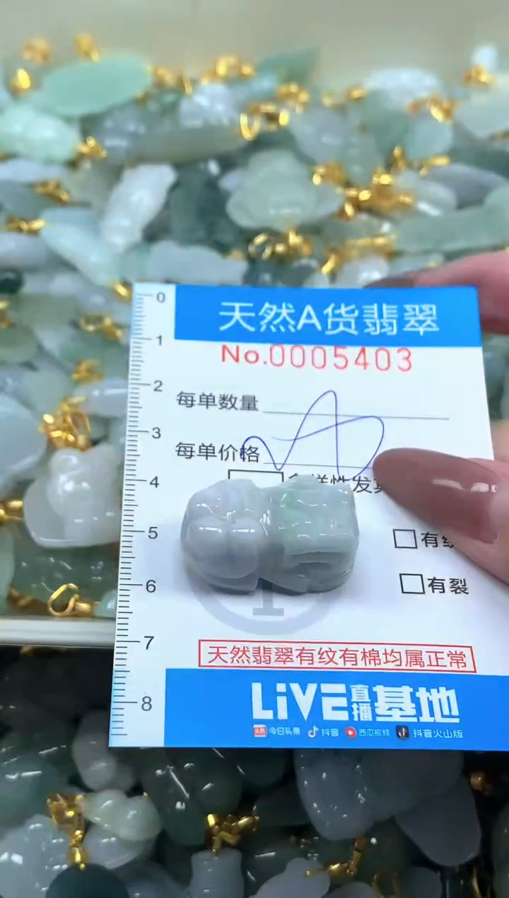 颈饰未镶嵌翡翠净货挂件-5403