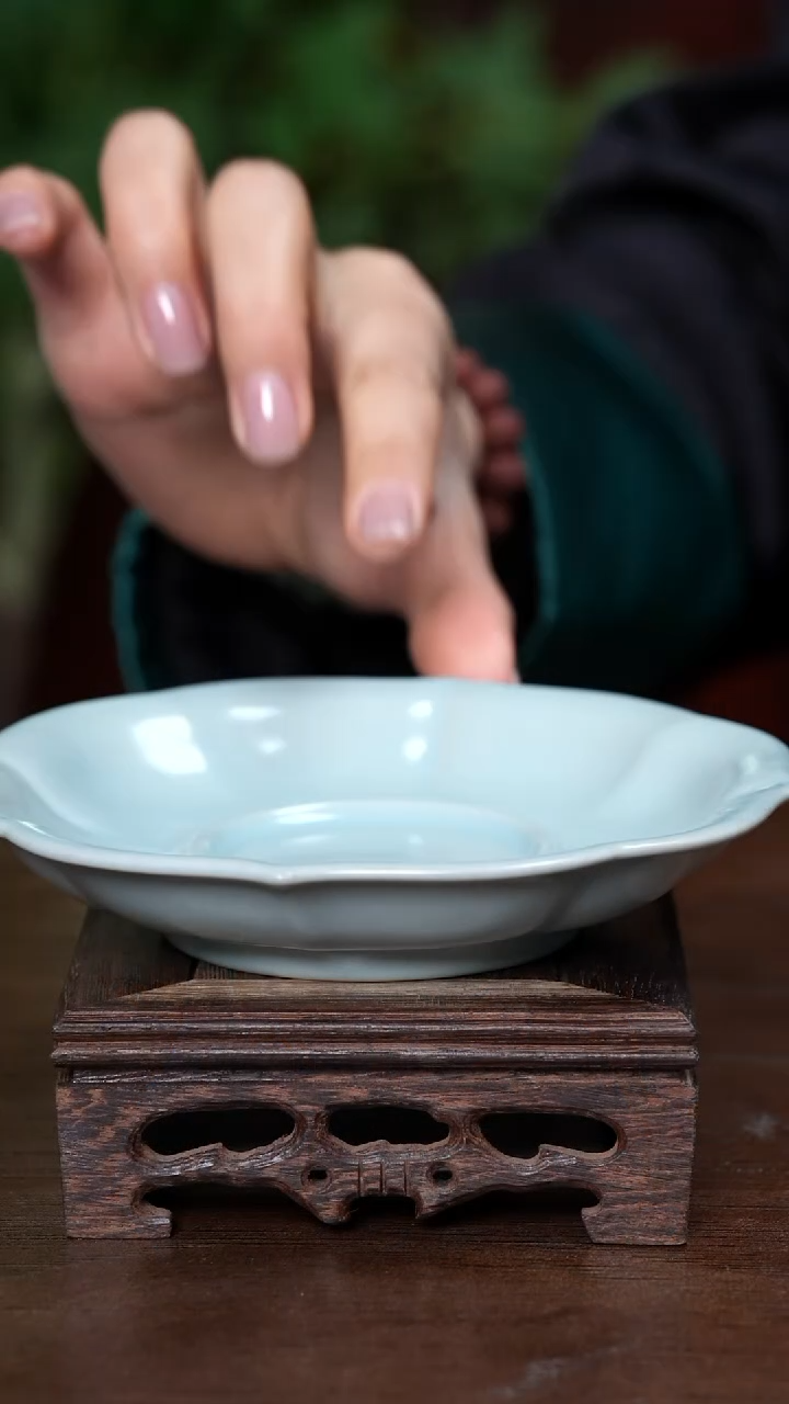 【闪购商品】L·宝丰宋官窑·原产地汝瓷花口壶承