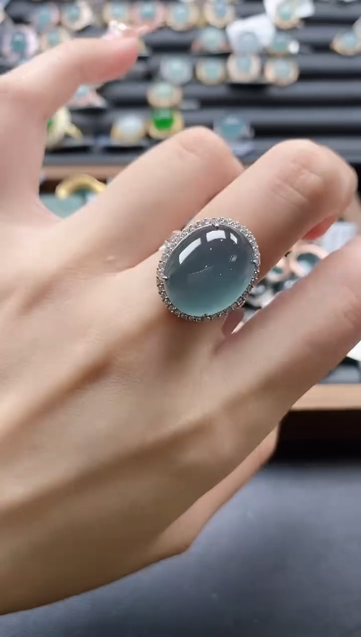 【闪购商品】翡翠戒指银S925镶嵌51511