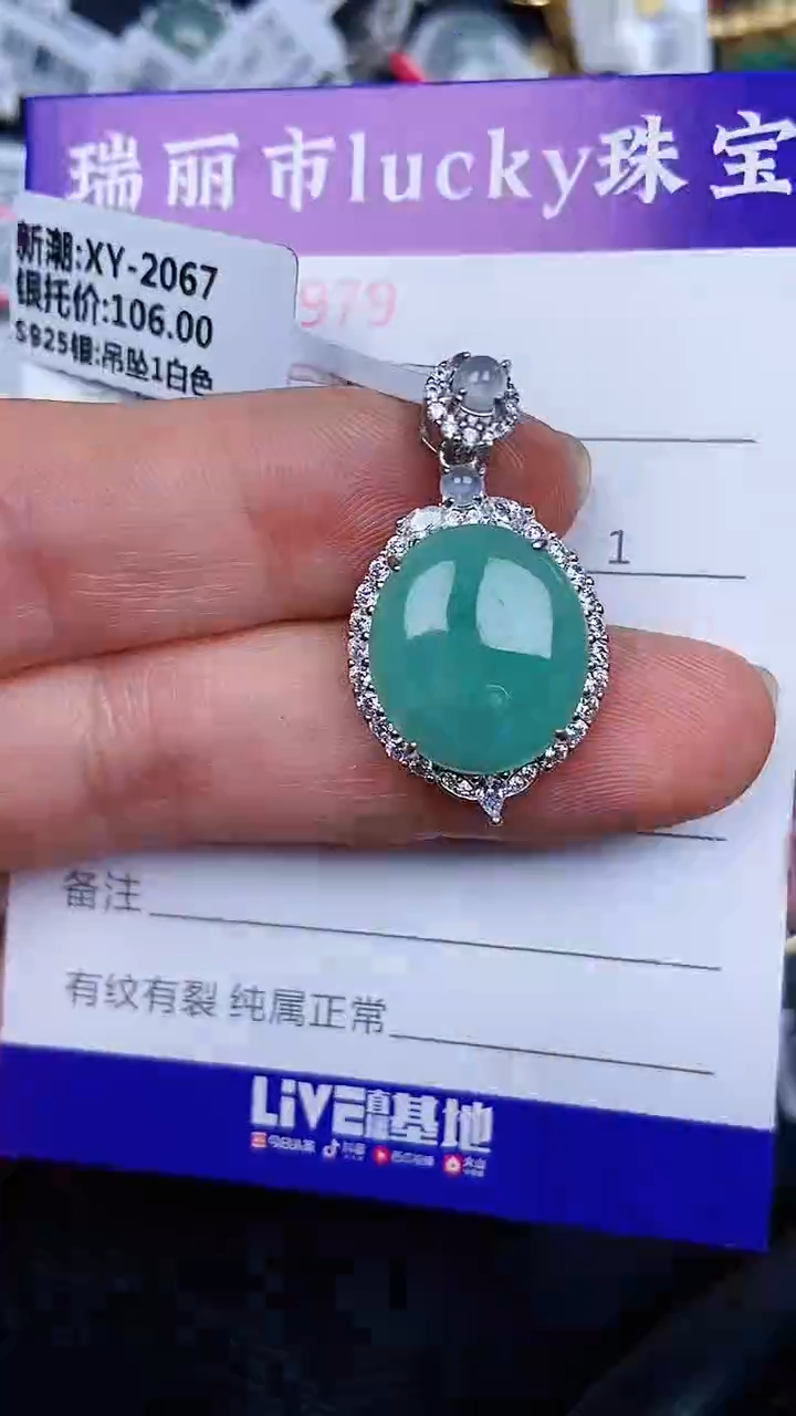 颈饰银S925镶嵌翡翠1979