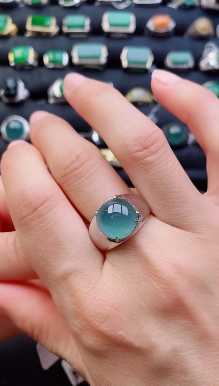 【闪购商品】翡翠戒指银S925镶嵌1111