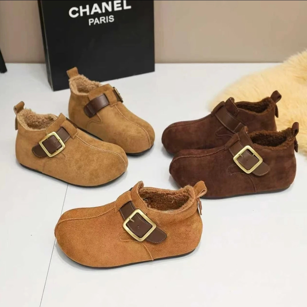 厚底内增高勃肯棉鞋女加绒短靴子2025新款冬季加厚保暖防滑雪地靴