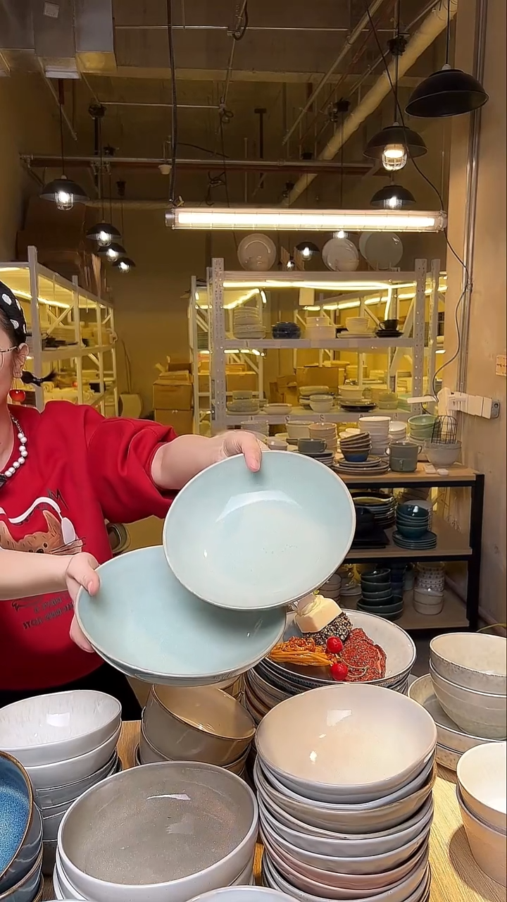 瓷96十寸外贸尾货窑变釉下彩默认微瑕