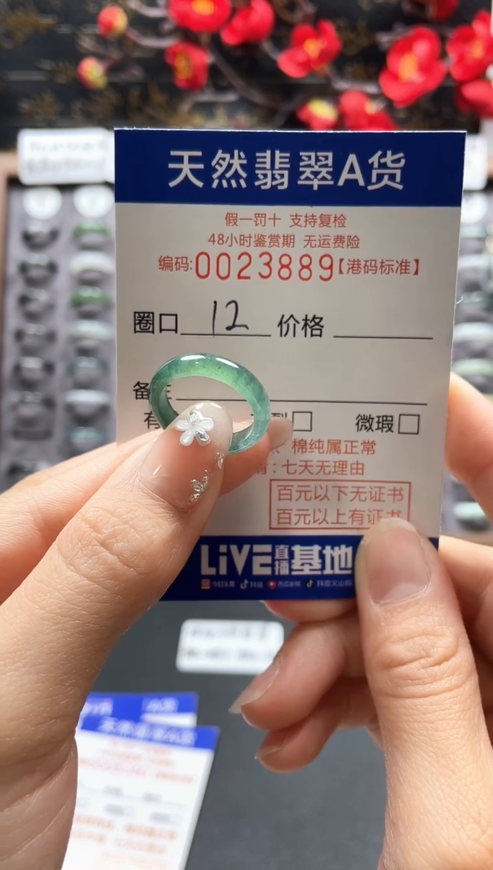 【闪购商品】翡翠戒指未镶嵌天然翡翠戒指3889