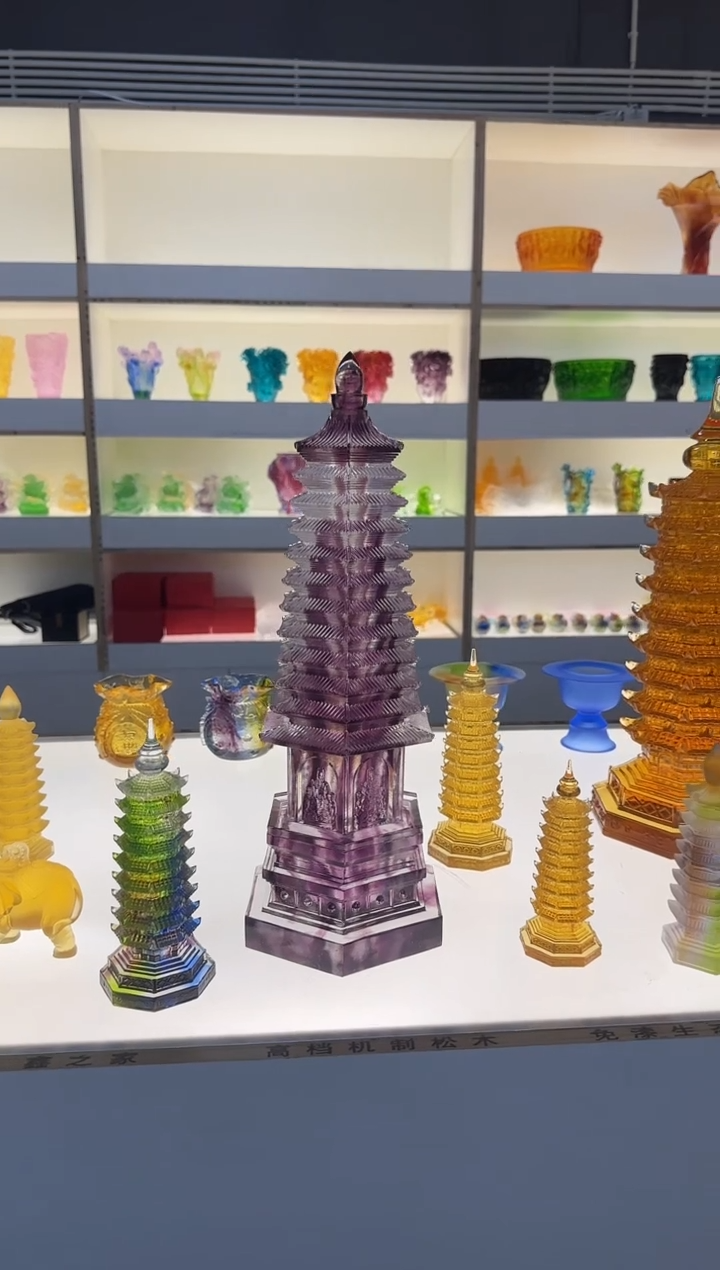 手工艺品琉璃小*动  40厘米文昌塔