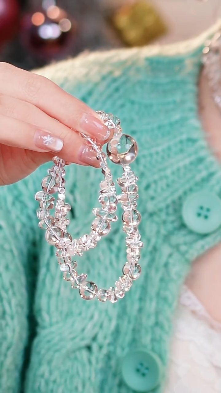 银S925镶嵌手串水晶白水双圈