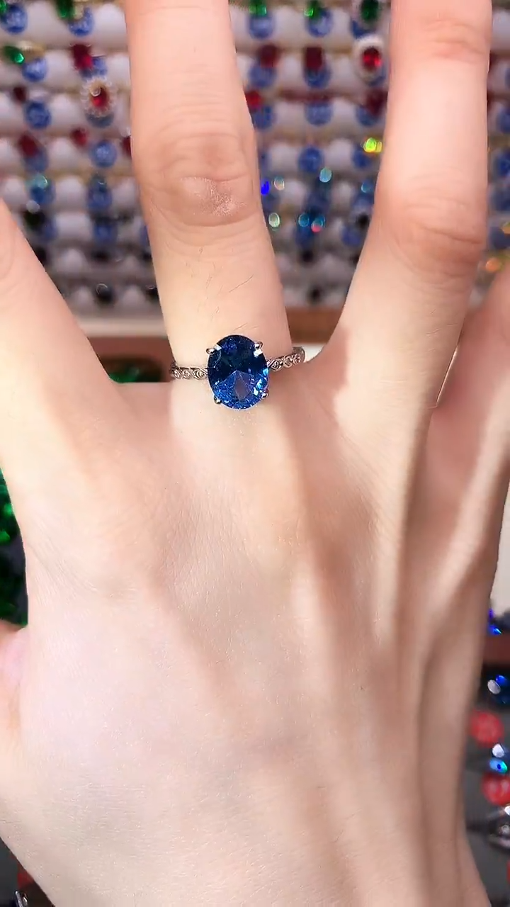 海蓝宝石戒圈银S925镶嵌.......
