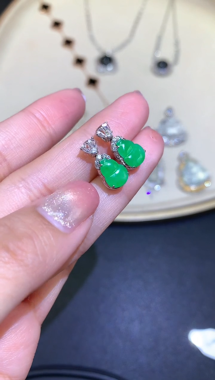 翡翠18K金镶嵌吊坠(不含链)吊坠多样性发其一A358|3980