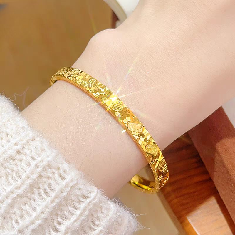 手镯 高端轻奢黄色饰品碎冰冰吉言手镯A3035M0508