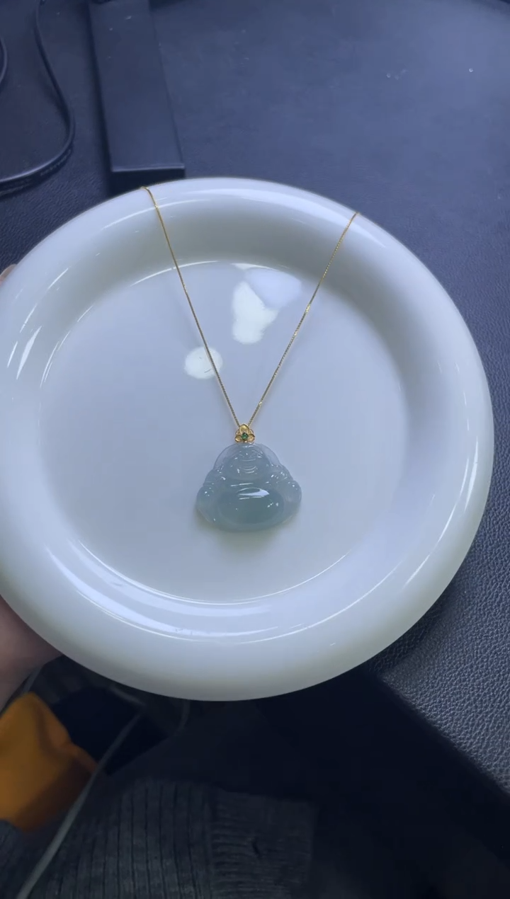 【闪购商品】翡翠吊坠(赠链)18K金镶嵌W001-佛公多样性发一