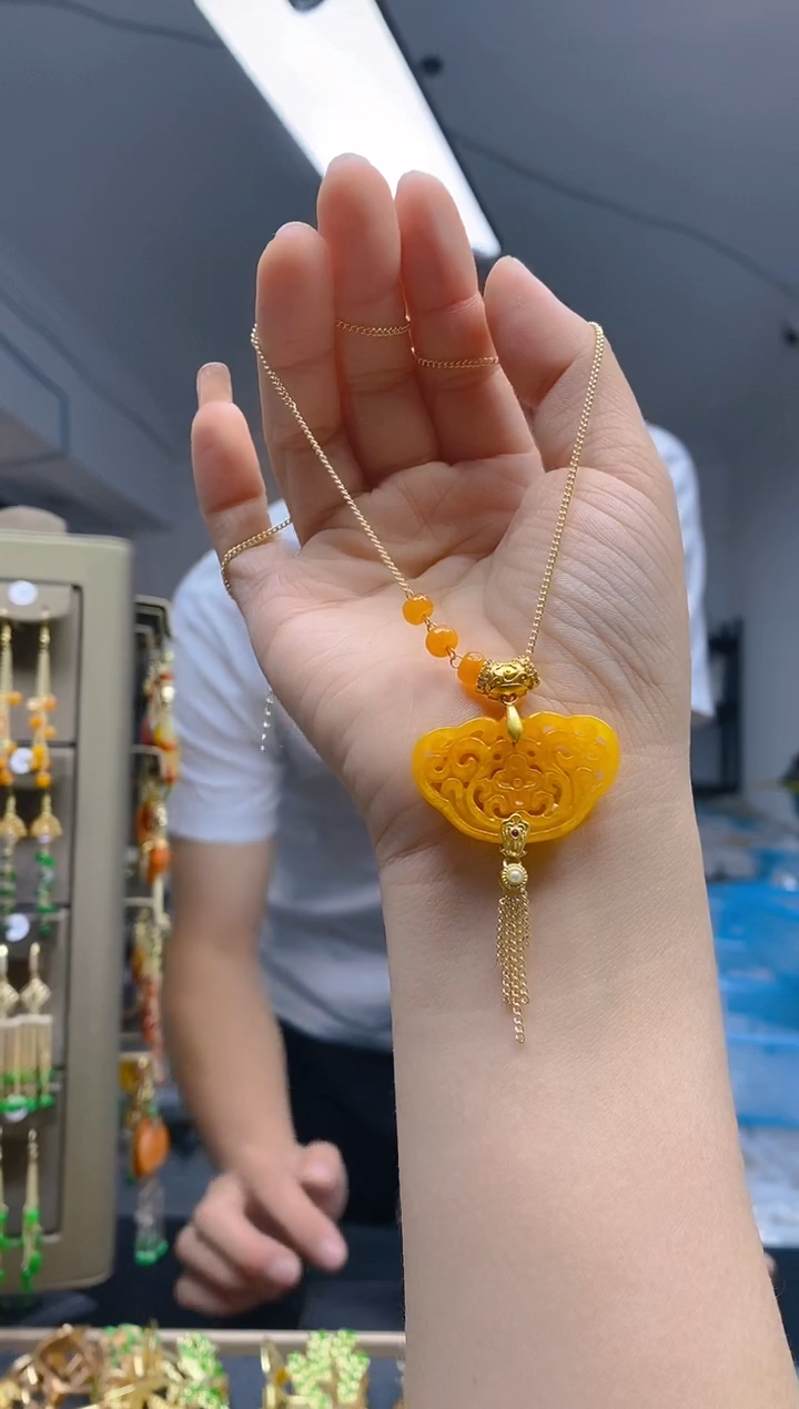 【闪购商品】翡翠耳饰合金0339翡翠锁骨链