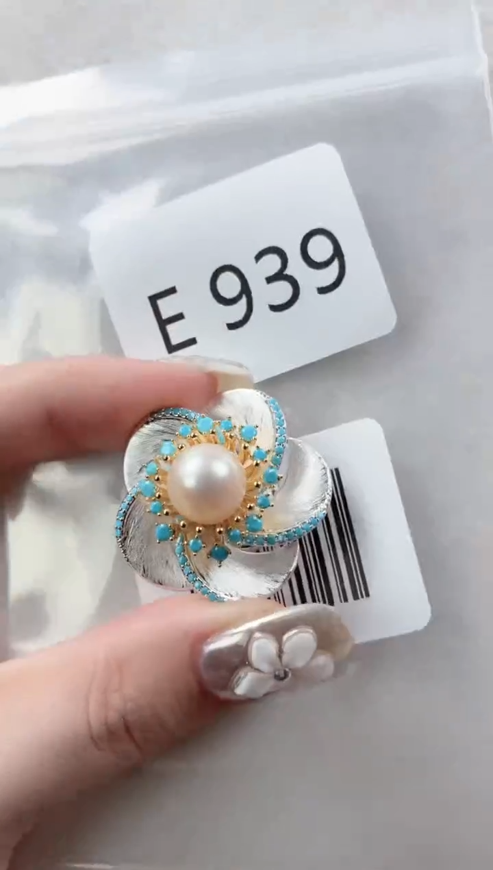 未镶嵌胸针海水珍珠E939