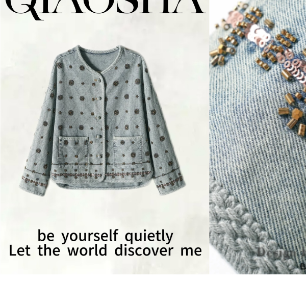 【彩嘉专属】25335新中式刺绣立体钉钻装饰短外套