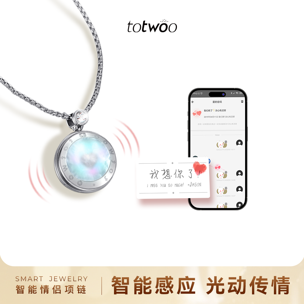 totwoo 不锈钢项链 灵犀项链单款创意高级感送女朋友礼物