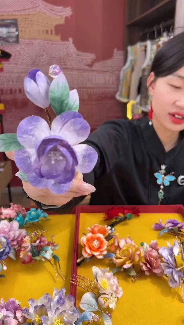 【闪购商品】刺绣非遗绒花（发饰）