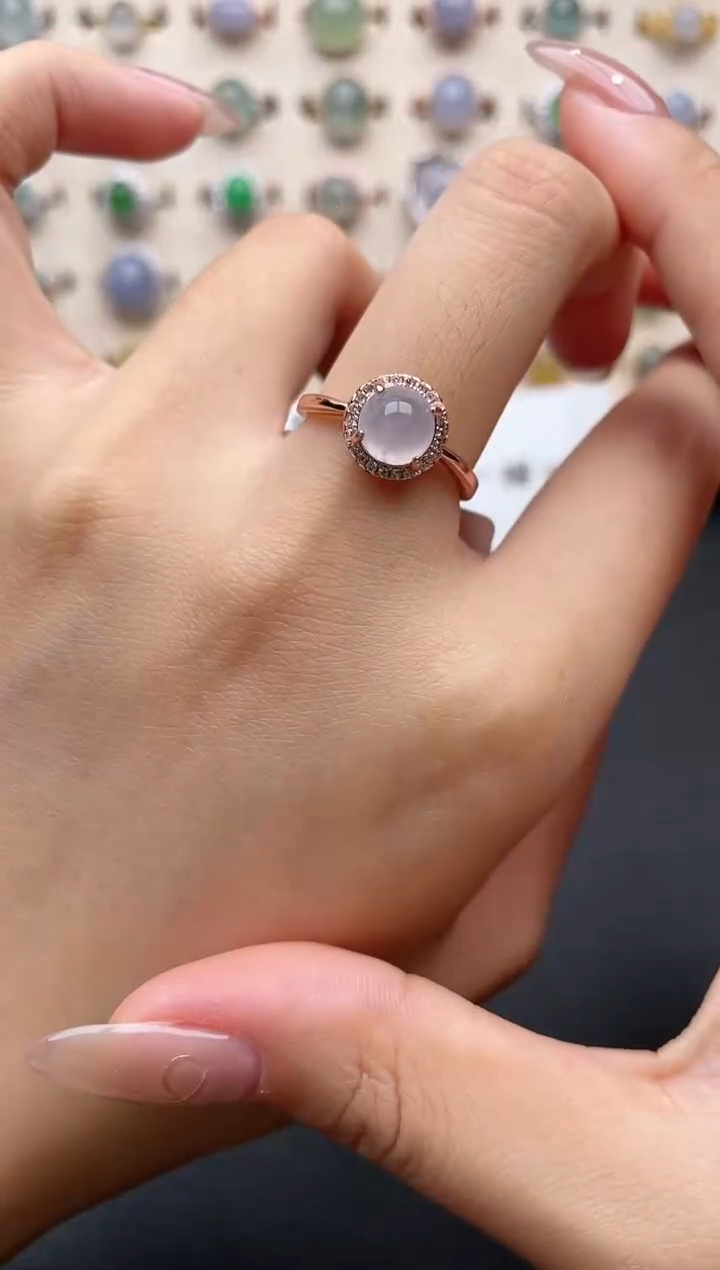 【闪购商品】翡翠戒指银S925镶嵌一物一证一礼盒