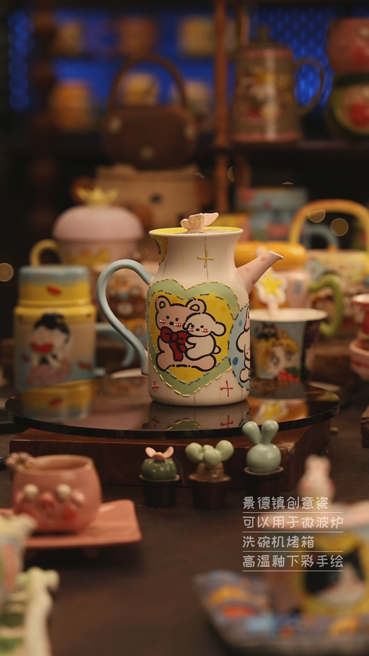 陶瓷景德镇可爱陶瓷釉下彩绘设计师款