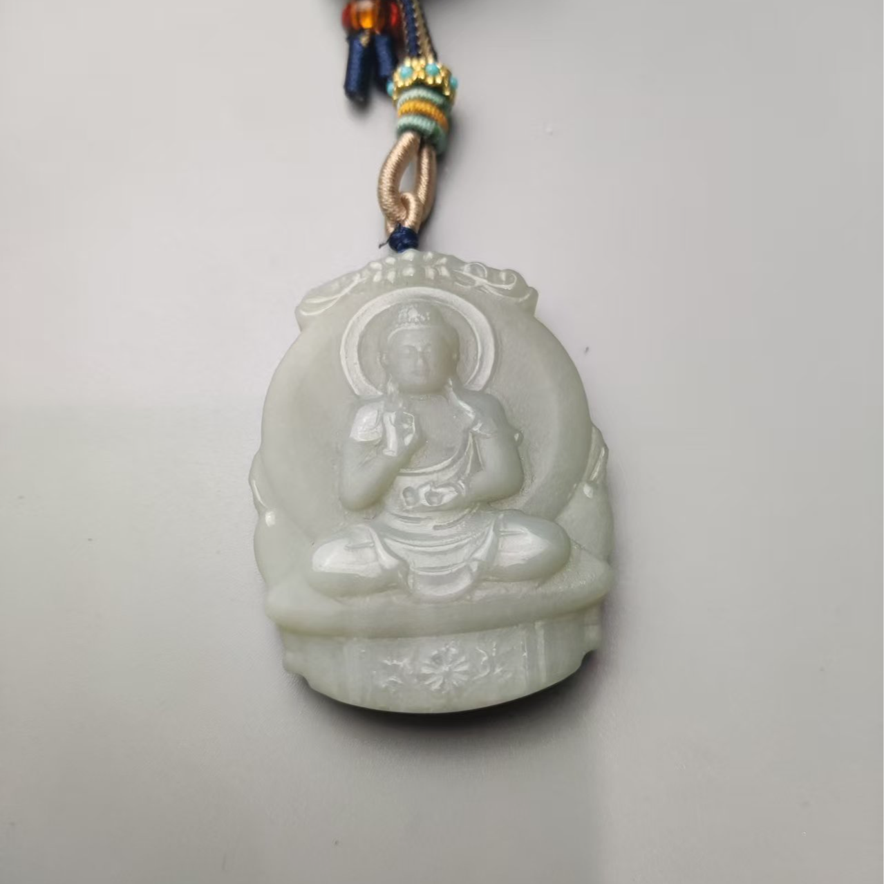 和田玉额弥陀佛吊坠（猪狗）0544