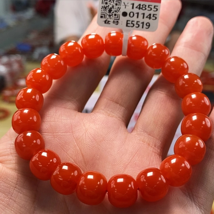 【小刘南红】保山南红滴水洞（云端）老型手串 10mm 多样性发一