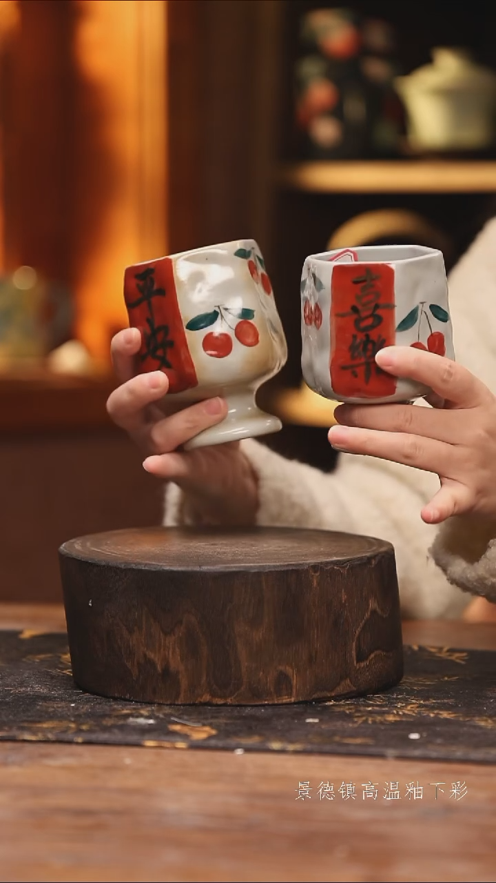 陶瓷景德镇高温釉下手绘陶瓷