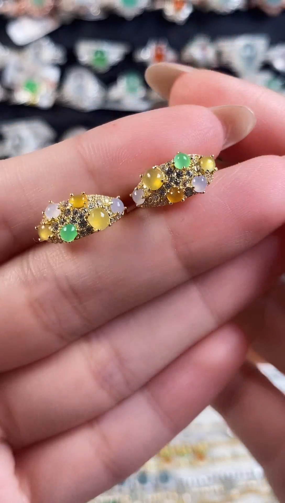 银S925镶嵌戒指翡翠天然A货翡翠35