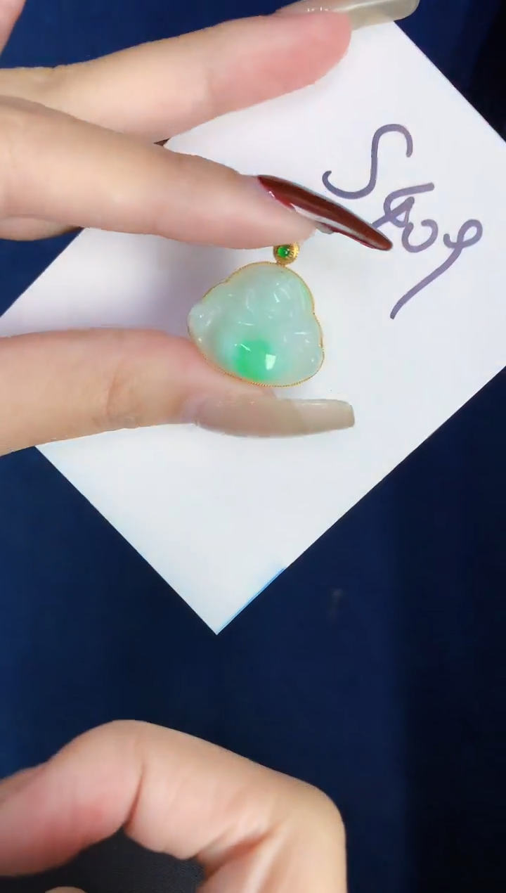 【闪购商品】翡翠颈饰18K金镶嵌0000000000