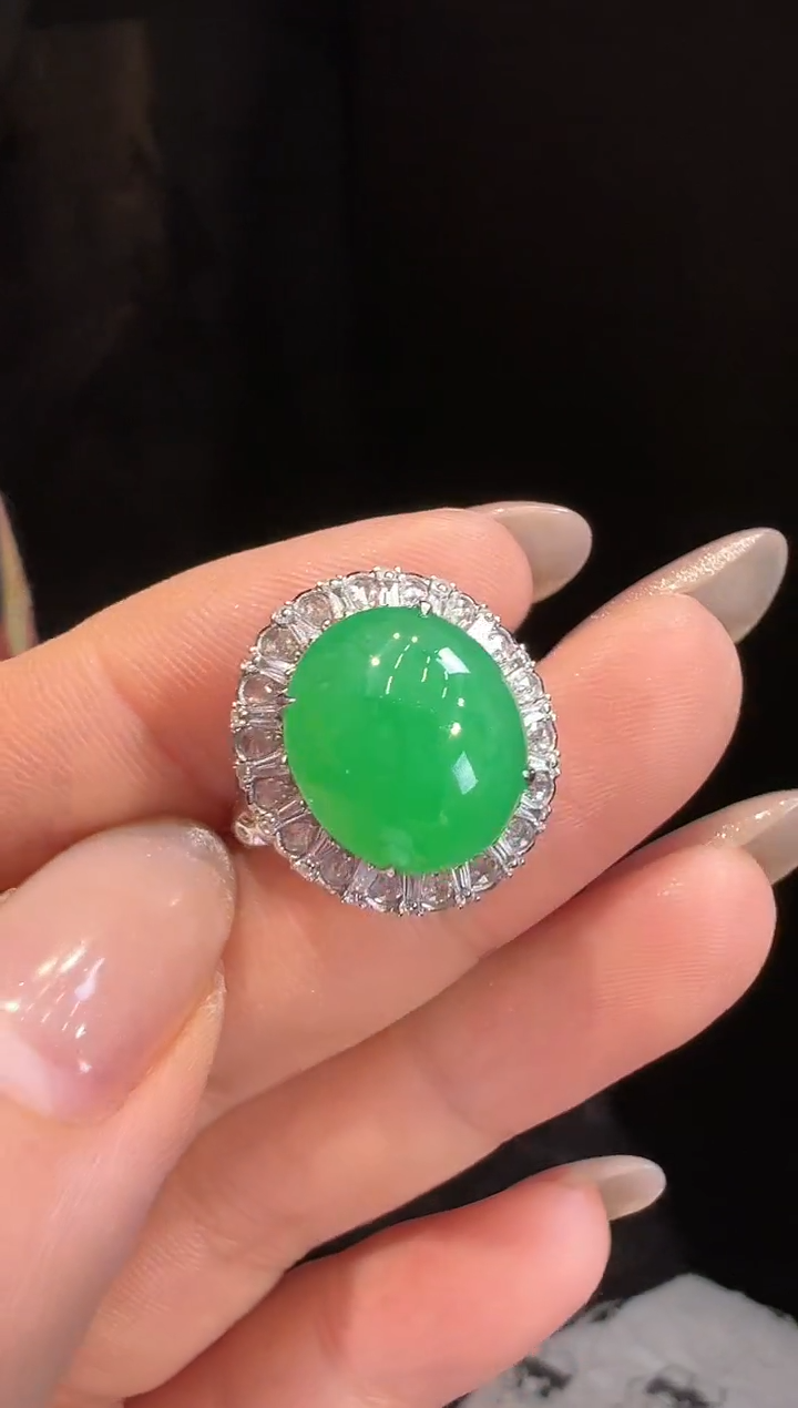 【闪购商品】翡翠戒指18K金镶嵌戒指