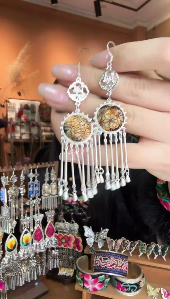 刺绣纯手工民族风耳环