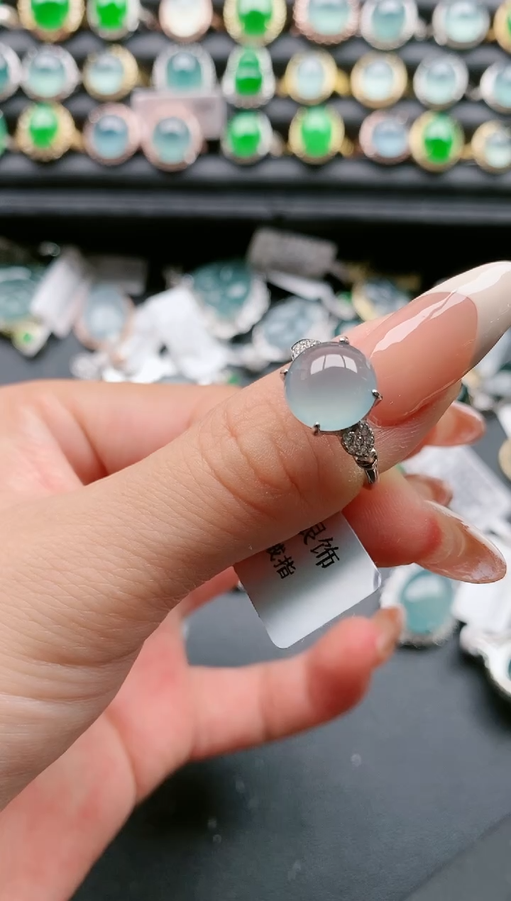【闪购商品】翡翠戒指银S925镶嵌111111