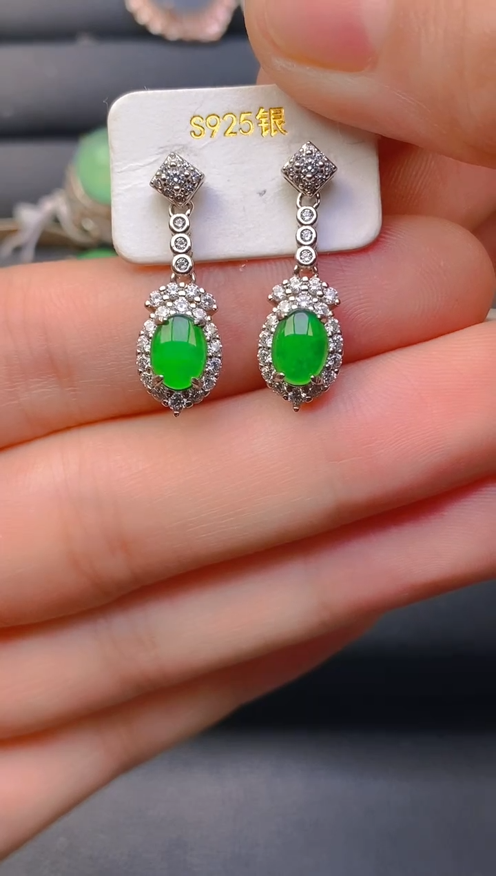 【闪购商品】翡翠戒指银S925镶嵌天然A货翡翠1