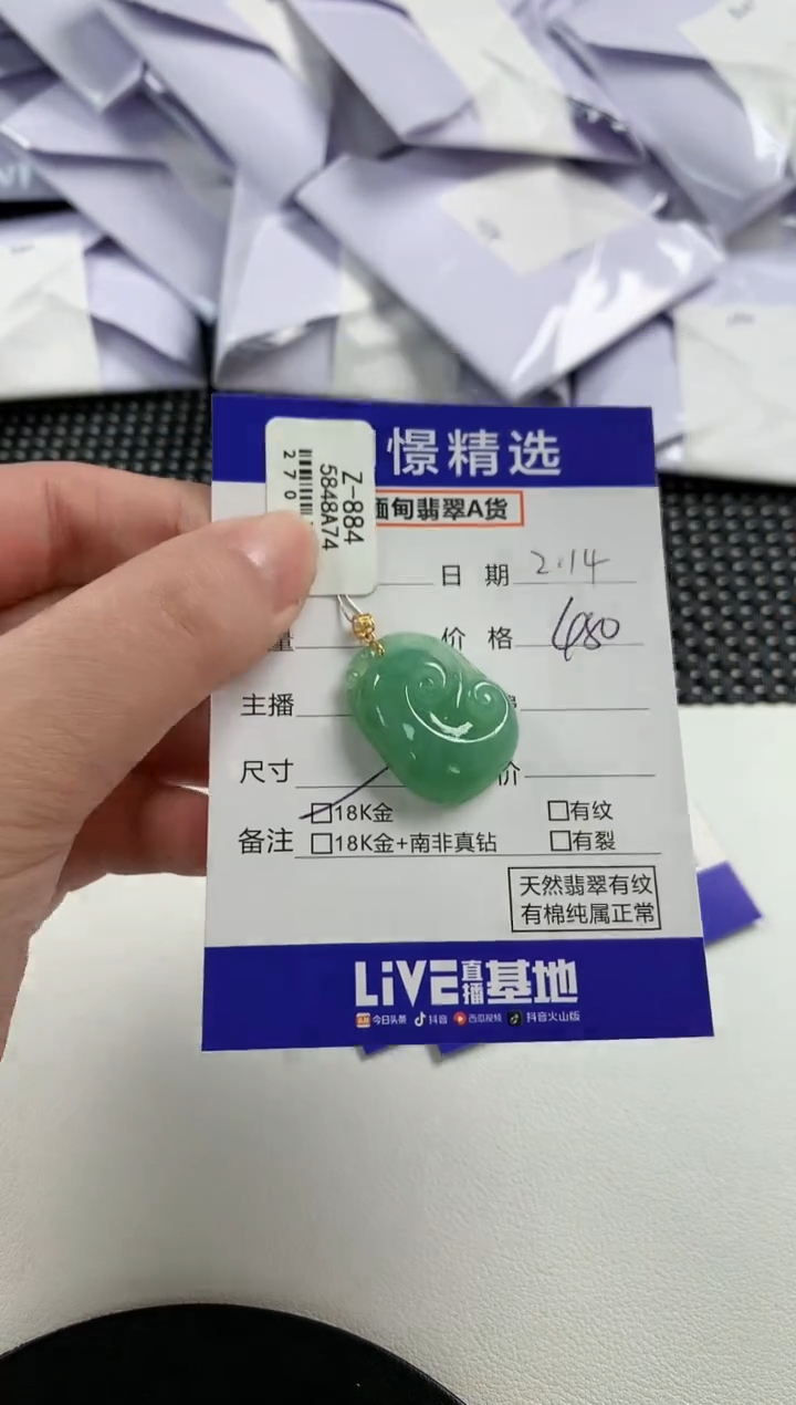 【闪购商品】翡翠颈饰18K金镶嵌20          
