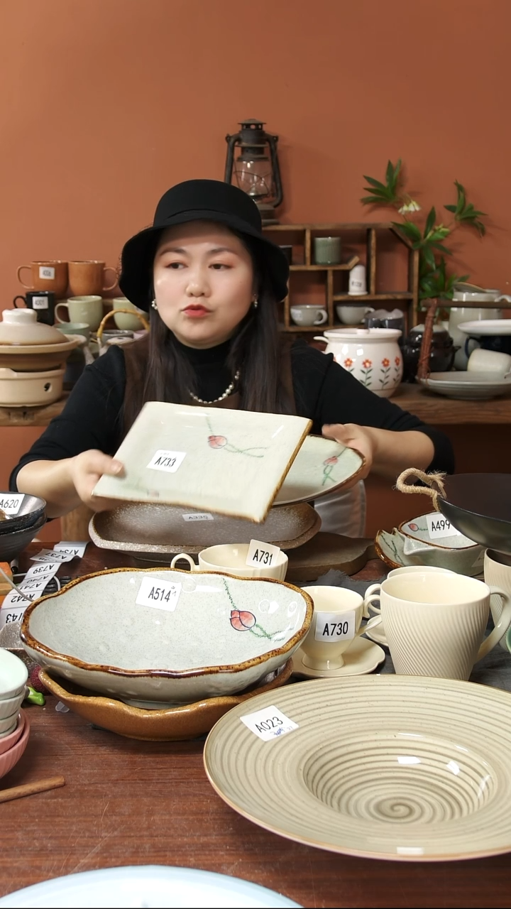 陶瓷A733陶瓷三角盘加长盘2件套微瑕