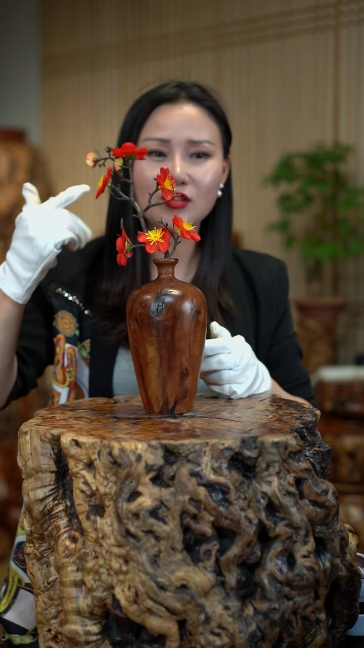 枣木雷击枣木梅瓶