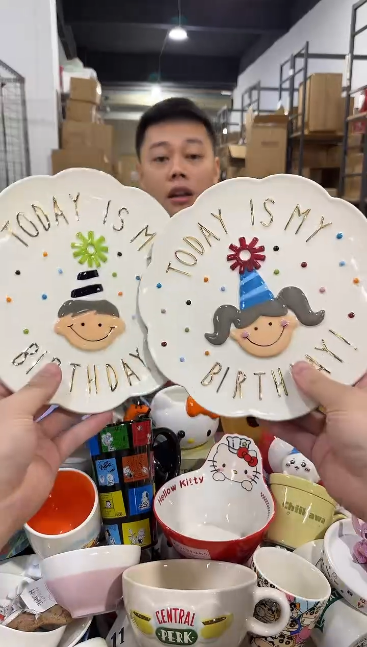 瓷片a款原盒生日盘子2件套