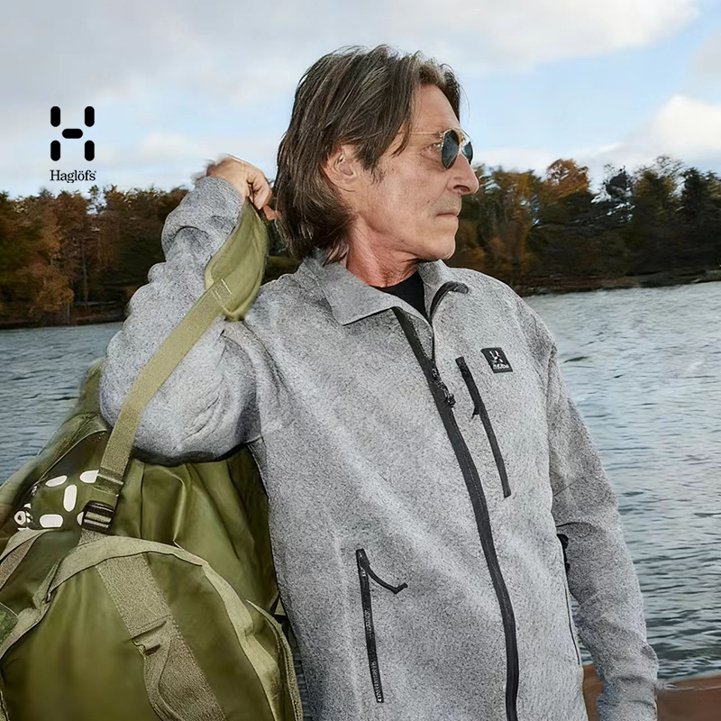 Haglofs火柴棍男子舒适保暖抓绒衣防风加绒透气中层夹克Risberg