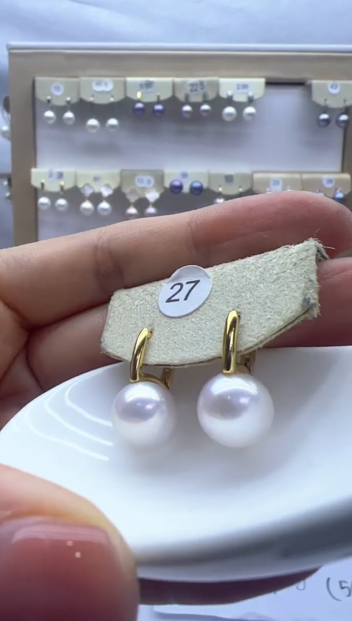 【闪购商品】淡水珍珠耳饰银S925镶嵌27