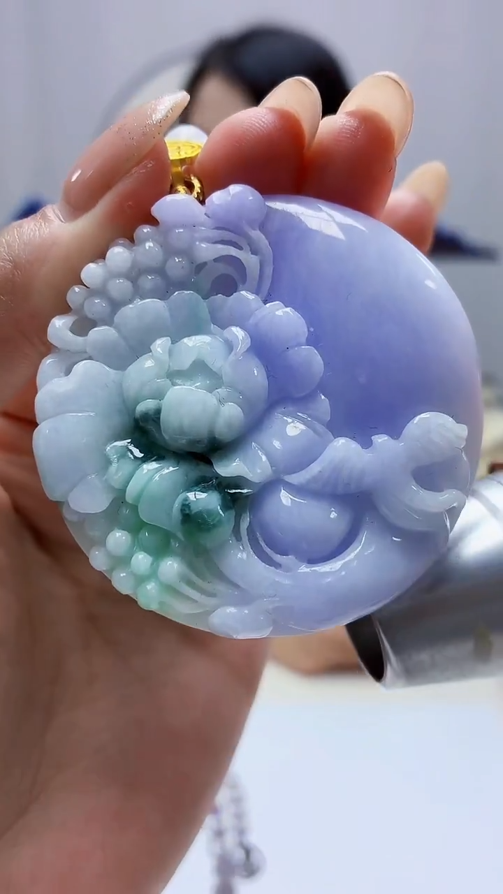 未镶嵌定制翡翠3495MM-毛货挂件59