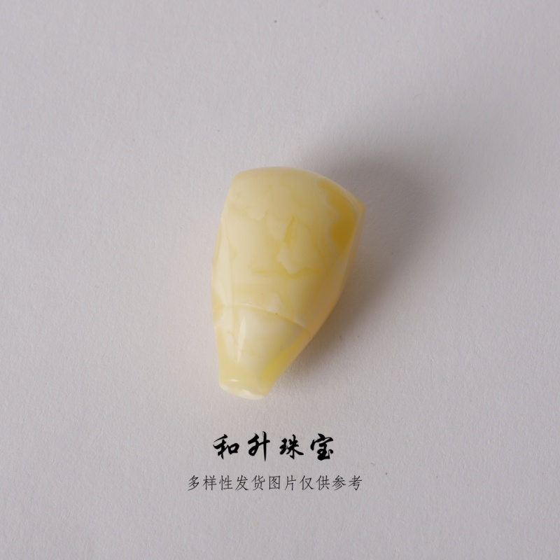 天然原矿俄料蜜蜡精工三通佛头文玩配珠串珠16.8*29.5*14.9