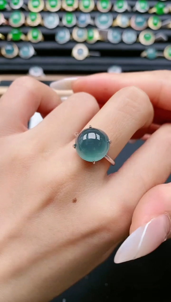 【闪购商品】翡翠戒指银S925镶嵌1111111