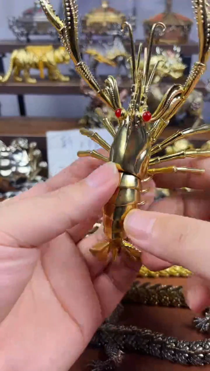 野*龙虾黄铜摆件不要礼盒