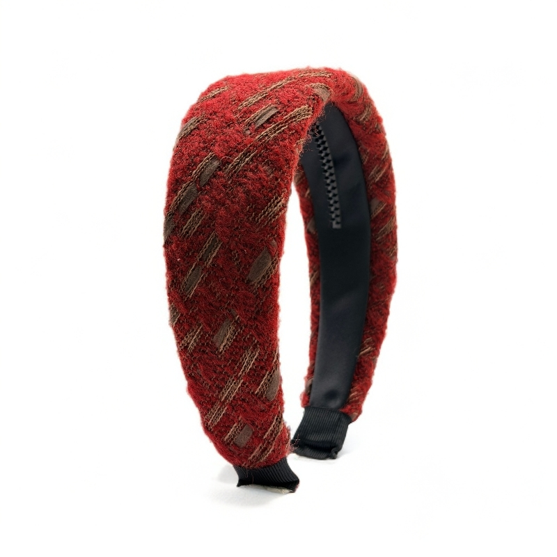 高炉顶发箍高级感红色复古风复古头箍百搭红色发箍2025爆款洋气